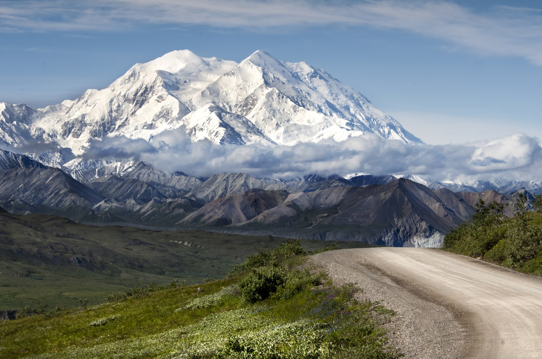 Denali mountain and park road