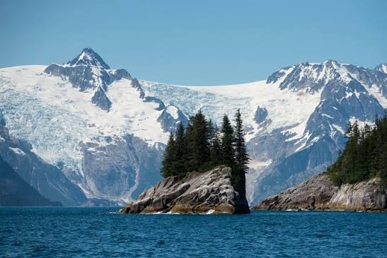 Glacier and fjord scenery